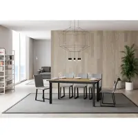 Itamoby - Table extensible 160/220x90 cm Cumar chêne nature cadre et pieds anthracite
