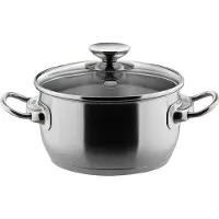Berndes Casserole avec couvercle en verre 16, 20 ou 24 cm, inox, poli - Injoy sans vitrification