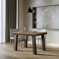 Itamoby - Table extensible 120/380x90 cm Bridge Evolution noyer cadre et pieds anthracite