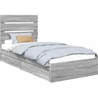 Syfax Lit de Rangement Gris Sonoma 70 x 190 cm Bois d'ingénierie
