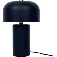 Relaxdays Lampe de table , design champignon, métal, E14, lampe de chevet avec câble, H x P : 40 x 25 cm, lampe de bureau, noire