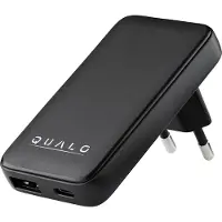 Qualo GaN Ultra Slim Chargeur secteur USB-A / USB-C PD 45W DualPort Noir QLS-GN-US-AC-45-01