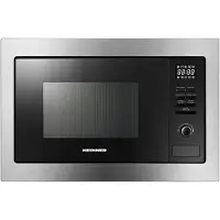 Heinner HMW-MDBI25GDIX Micro-ondes encastrable 25 L, 900 W, grill 1000 W, numérique, noir/argent