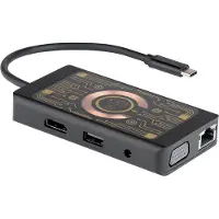 Qualo Station de recharge à induction transparente avec fonction HUB gris QTPB5-HUB-18