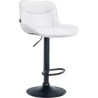 CLP Chaise de bar Vonore - simili cuir, structure noire - Crème
