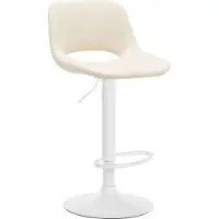 CLP Chaise de bar Camden - simili-cuir, châssis blanc - Gris