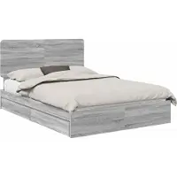 Syfax Lit de Rangement Gris Sonoma 160 x 200 cm Bois d'ingénierie