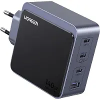 UGREEN Nexode S 140W Adaptateur secteur, 3x USB-C, 1x USB-A, recharge rapide GaN, noir/gris