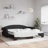 Prolenta Maison Exclusive - Canapé-lit convertible noir 100 x 200 cm en tissu