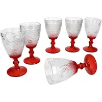 MamboCat lot de 6 verres à vin rouge Rubin 250ml verre à pois verre à vin eau