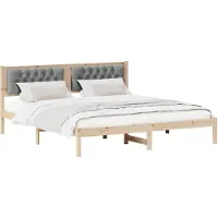Syfax Cadre de lit Gris clair 160 x 200 cm Pin massif