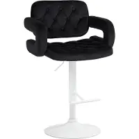 CLP Chaise de bar Dublin - velours, structure noire - Crème