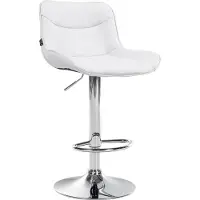 CLP Tabouret de bar Vonore similicuir, couleur:gris, piètement couleur:blanc