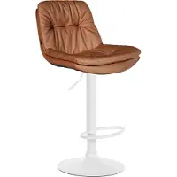 CLP Tabouret de bar Laurel similicuir, couleur:marron, matériaux du piètement:métal noir mat