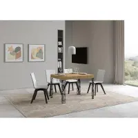 Itamoby - Table extensible 120/204x80 cm Ghibli chêne nature pieds anthracite