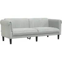 Syfax Canapé 3 places gris clair velours