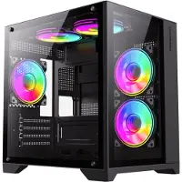 GameMax Infinity Mini Black, mini-tour, sans alimentation, USB/audio, Micro-ATX, 1x USB3.0, 2x USB2.0