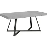 Ityhome - Table extensible 200/460x90 cm Booster effet gris béton pieds anthracite