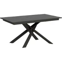 Ityhome - Table extensible 160/220x80 cm Ganty anthracite spatulé bande de chante anthracite cadre et pieds anthracite