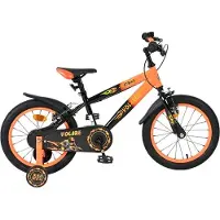 Volare Vélo enfant Strike - Garçons - 16 pouces - Noir orange - Deux freins à main