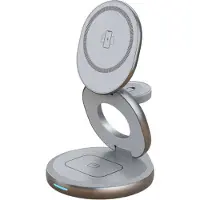 QDOS - Chargeur SnapStand 3-en-1 (gris sidéral)