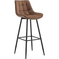 CLP Tabouret de bar Dartford, couleur:gris, Matériau de base:velours