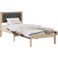 Syfax Cadre de lit avec tête de lit Gris foncé 75 x 190 cm Pin massif