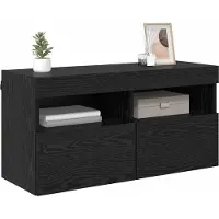 Syfax Meuble TV mural Chêne noir 80 x 30 x 40 cm Bois d'ingénierie