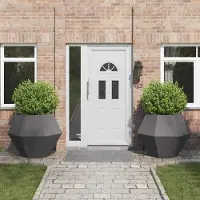 Prolenta Maison Exclusive - Jardinières, lot de 2, noir, 100 x 100 x 80 cm, acier