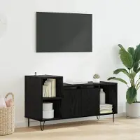 Prolenta Maison Exclusive - Meuble TV, dimensions 100 x 35 x 55 cm, finition noire imitation chêne, fabriqué en panneaux de particules