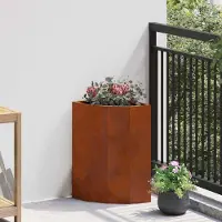 Prolenta Maison Exclusive - Jardinière d'angle rouillée 30 x 30 x 50 cm Acier résistant aux intempéries