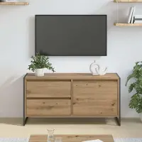 Prolenta Maison Exclusive - Meubles TV : 100 x 36 x 49,5 cm. Fabrication artisanale en bois stratifié imitation chêne