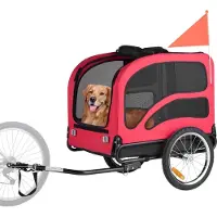 StarTech.com Remorque de vélo pour chiens - Remorque pour chiens - Jusqu'à 45 kg - Cadre pliable - Attelage universel pour vélo - Drapeau de sécurité & laisse intérieure inclus - Dimensions 135 x 72 x 84 cm