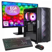 GameMax Gaming-PC MegaDeal Diamond BK Komplett SET 2696 7795 Ryzen 5 5500 16GB RAM 1TB SSD RTX 5050 Windows 11 + MSI PRO MP273A LED-Monitor 27"
