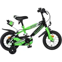 Volare Vélo enfant Sportivo - Garçons - 12 pouces - Vert noir - Deux freins à main