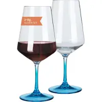 Moritz Milano verre à vin rouge blue line set de 2 en polycarbonate 580 ml incassable BPA-free léger idéal pour camping pique-nique festival outdoor vin aperol party