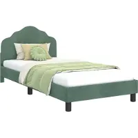 Syfax Cadre de lit pour enfants avec tête de lit Vert Mer 90 x 200 cm