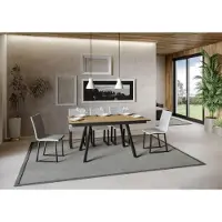 Itamoby - Table extensible 160/220x90 cm Mirhi chêne nature cadre et pieds anthracite