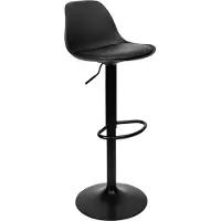 EHokery Tabouret de bar moderne RICARDO BLACK en similicuir