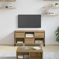 Prolenta Maison Exclusive - Meuble TV, dimensions 100 x 36 x 49,5 cm, fabrication artisanale, bois stratifié imitation chêne