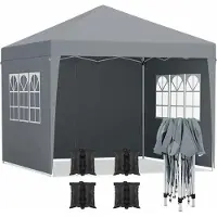 Merkloos Happyment Tente de réception avec parois latérales - Tente de réception pliable - Facile à monter - Pavillon - Étanche aux intempéries