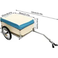 Merkloos Remorque de vélo - 50 kg - beige-bleu - aluminium