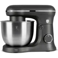 Berlinger Haus Robot de cuisine puissant 1500W, 5L, acier inoxydable, crochet et fouet anti-adhsifs, 6 vitesses, moteur silencieux, design lgant, lumire LED, nettoyage facile