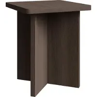 Selsey Qubeo - Table basse 42 cm, carrée avec piètement en croix, aspect bois Frêne Marron