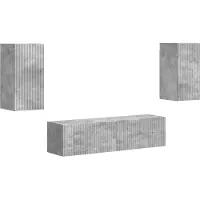 Syfax Ensemble meuble TV 4 pcs Gris béton Bois d'ingénierie