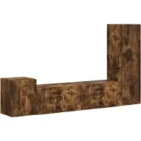 Syfax Ensemble meuble TV 4 pcs Chêne fumé Bois d'ingénierie