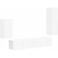 Syfax Ensemble meuble TV Montage mural 4 pcs Blanc Bois d'ingénierie