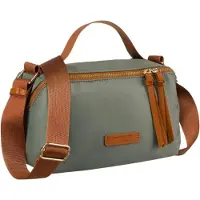 Peterson Sac messager pour femme vert et marron en nylon et cuir écologique -