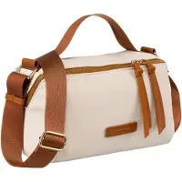 Peterson Sac messager pour femme en nylon et cuir écologique beige et marron -