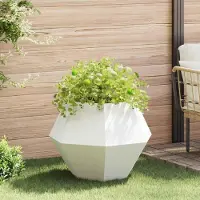 Prolenta Maison Exclusive - Bac à plantes blanc 75 x 75 x 60 cm en acier